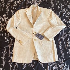 StudioSuits suits mens suit jacket only sz 36 36R oatmeal beige 100% Linen